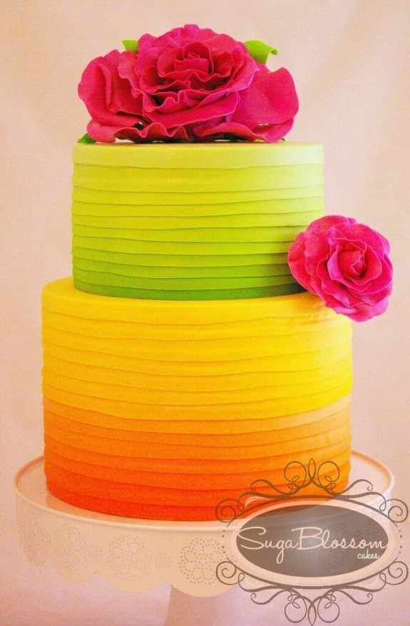 Lemon Orange Ombre Cake by Suga Blossoms Cakes