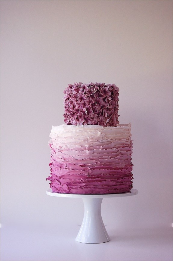 Maggie Austin Cake Ruffled Purple Ombre