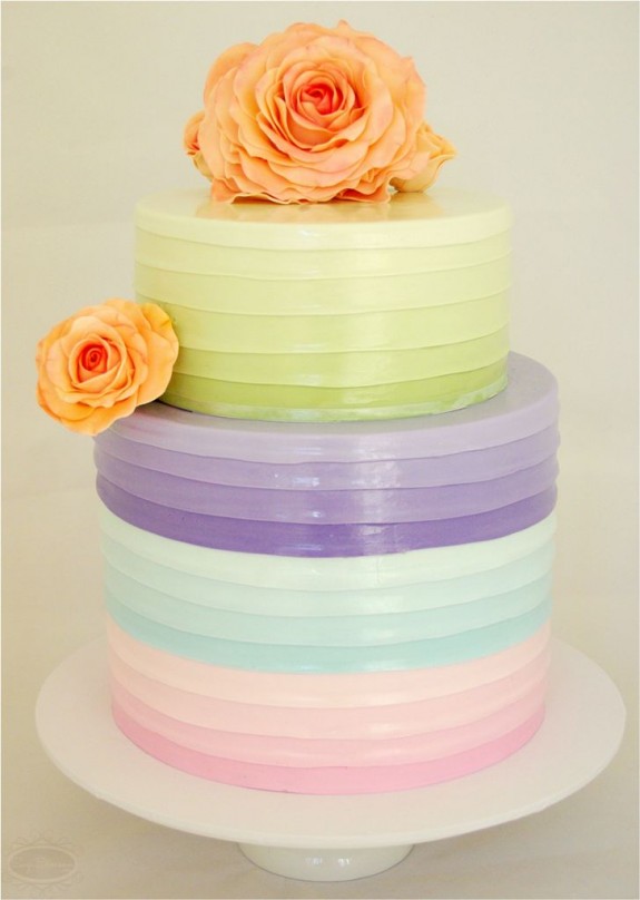 Pastel Ombre Cake by Suga Blossoms Cakes