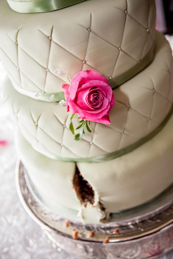 Sweet Pink Wedding Cake - Kimberly Photography