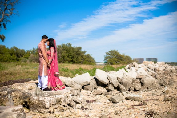 On the Beach Wedding Couple - Kimberly Photography