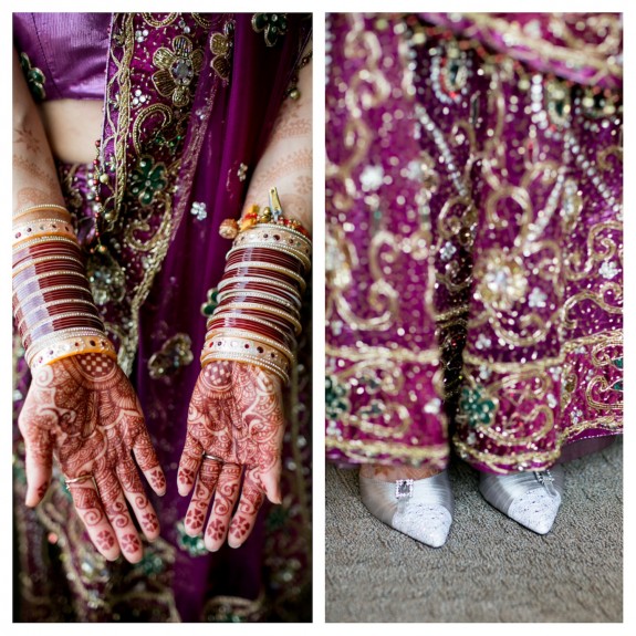 purple wedding lengha with mehndi - timmester photography copy