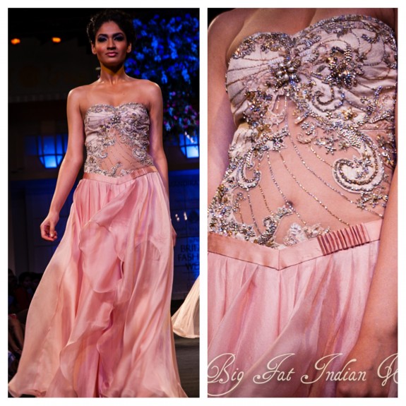 Mandira Wirk Pink Indian Wedding Gown