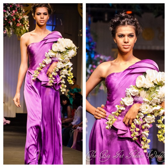 Mandira Wirk Purple Indian Wedding Ballgown