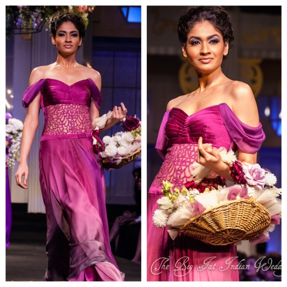 Mandira Wirk Purple Pink Ombre Ballgown