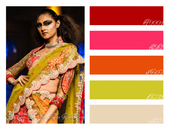 Lime Gree Pink Sari Faguni Shane Peacock Color Palette Monday