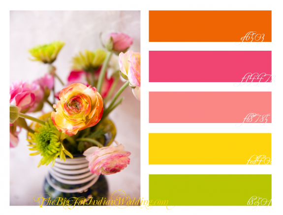 Pink Orange Flowers Wedding Color Palette Monday