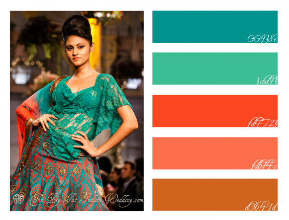 Teal Pink Lengha Color Palette Monday