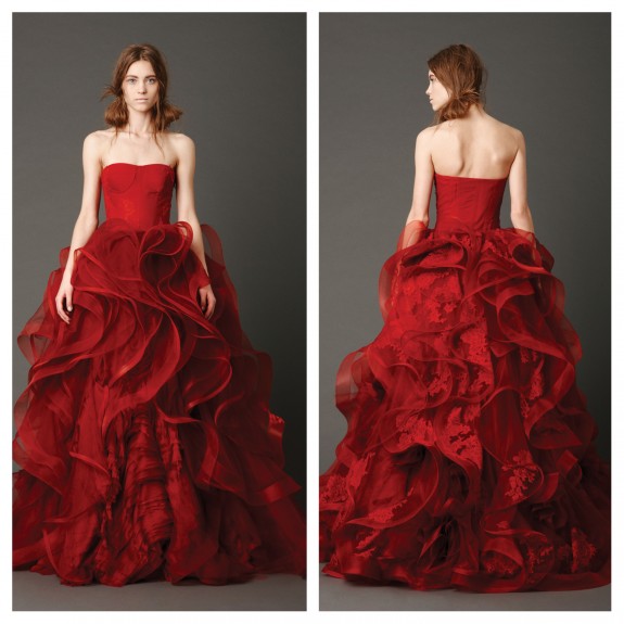 Vera Wang Red Wedding Dresses 2013 Katarina