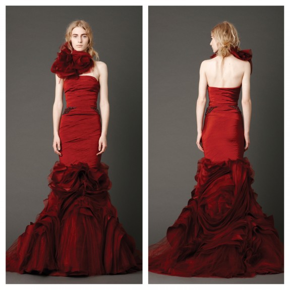 Vera Wang Red Wedding Dresses 2013 Kathleen