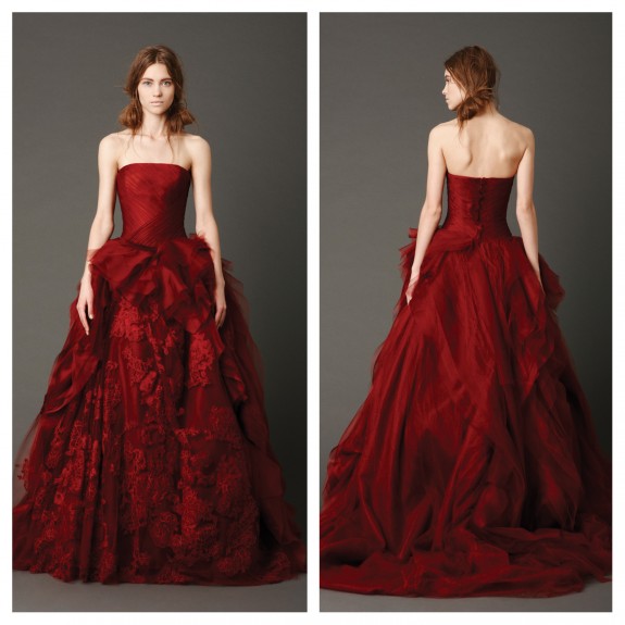 Vera Wang Red Wedding Dresses 2013 Kendall