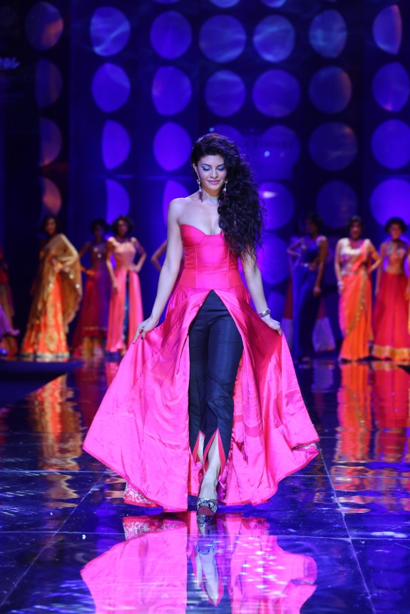 At the India Bridal Fashion Week - Jacquilene Fernandez as the showstopper of Jyotsna Tiwari