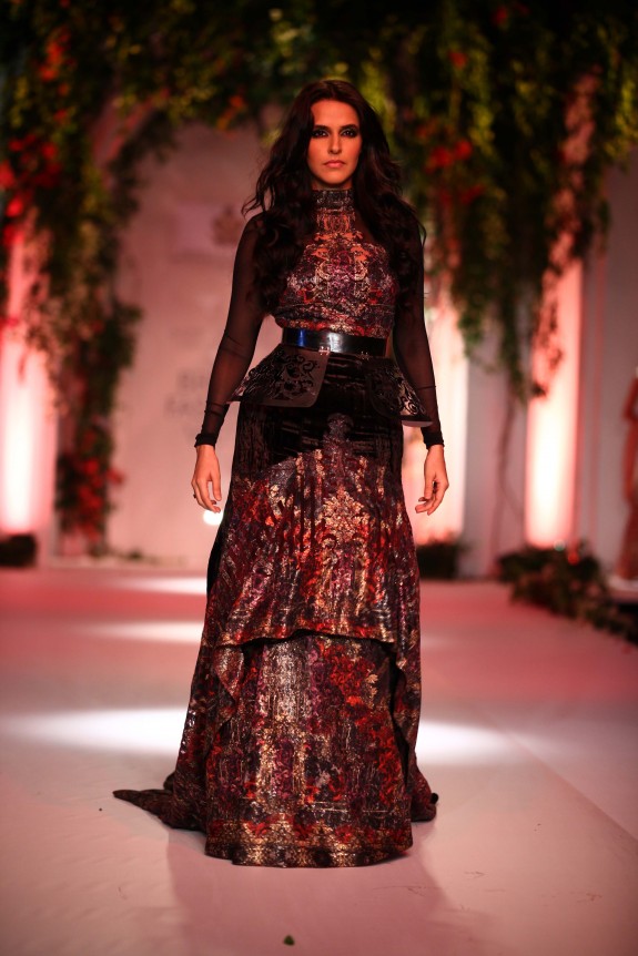 Neha Dhupia for Falguni & Shane Peacock at Aamby Valley India Bridal Week 2013 Delhi