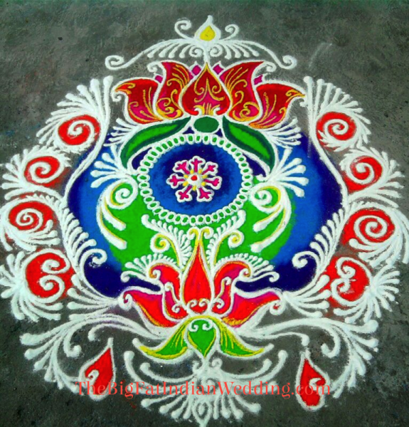 Peacock Rangoli Abstract