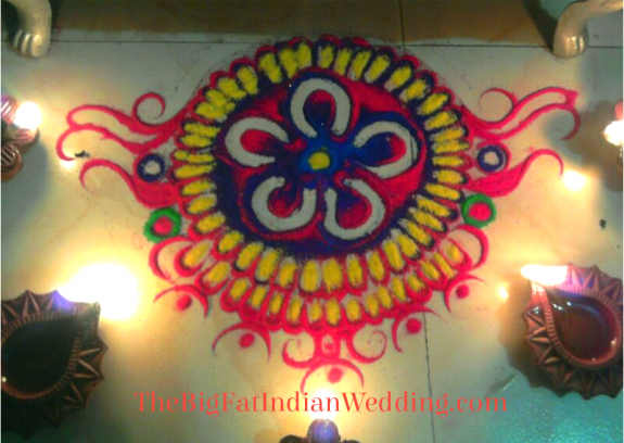 Pink Flower Rangoli