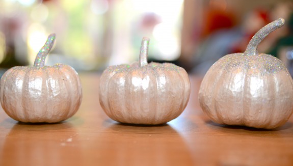 Silver Glitter Pumpkins