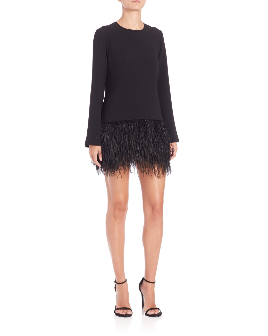 elizabeth-and-james-black-serena-ostrich-feather-dress-product-1-014513693-normal