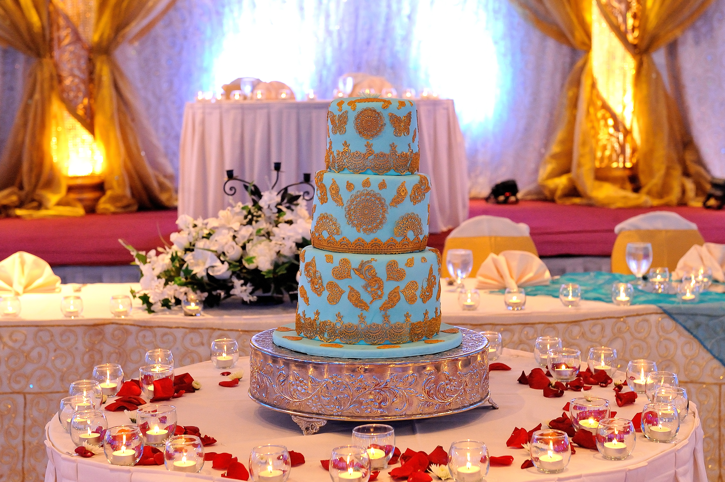 Blue Gold Indian Gujarati Wedding Georgia 16