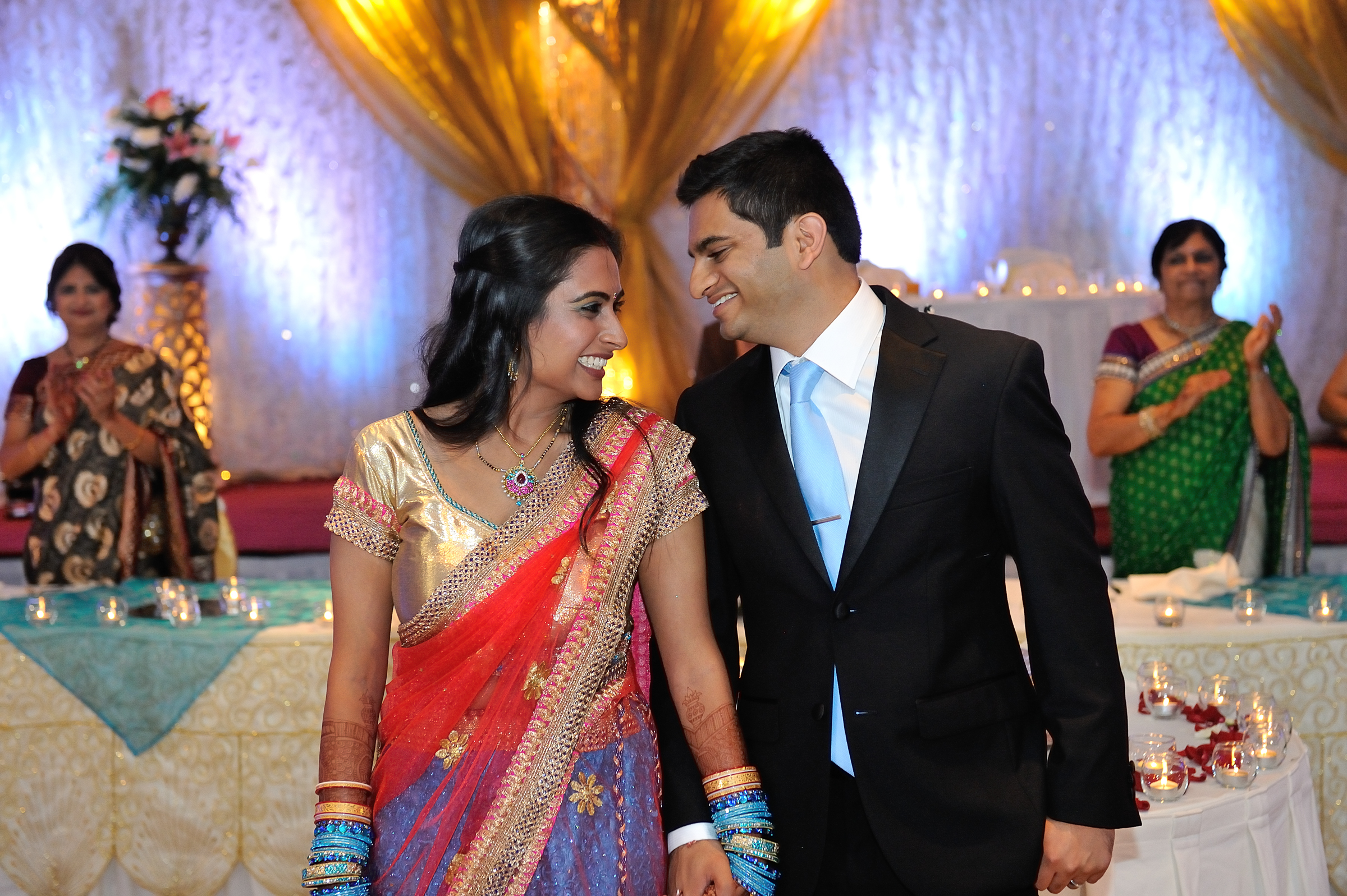 Blue Gold Indian Gujarati Wedding Georgia 18