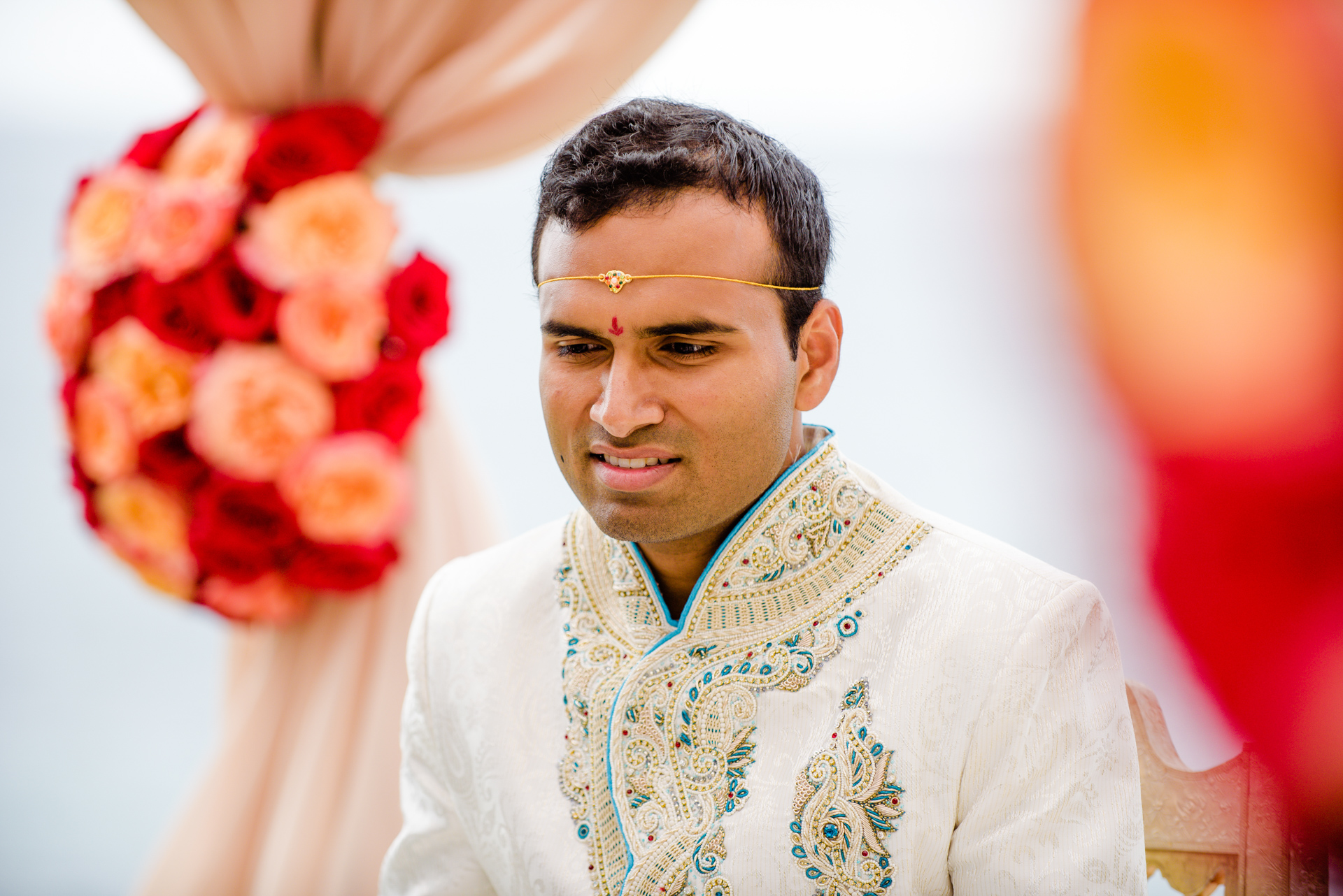 Blue and Peach Oceanview Hindu Fusion Wedding | Paul Douda Photos 31