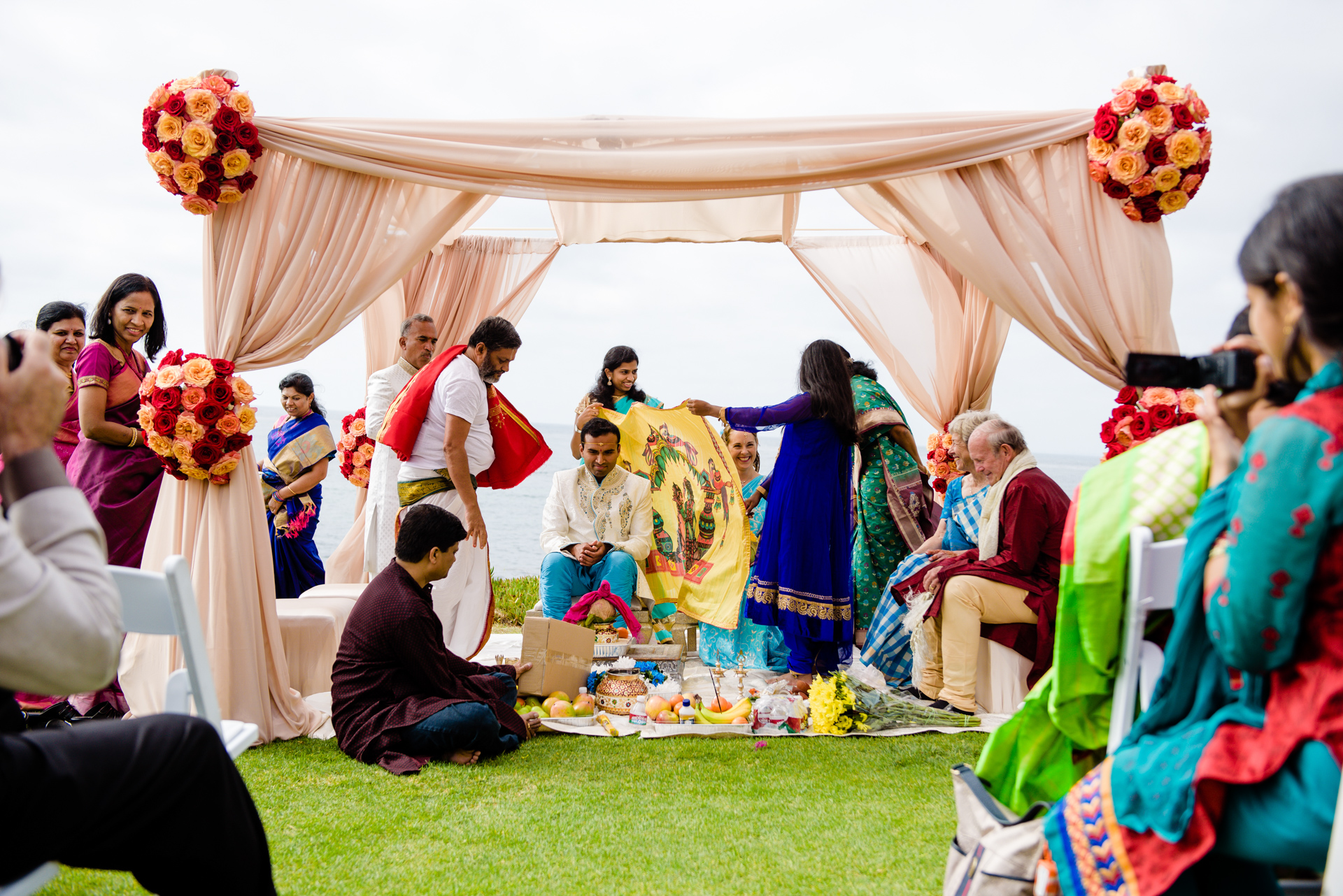 Blue and Peach Oceanview Hindu Fusion Wedding | Paul Douda Photos 33