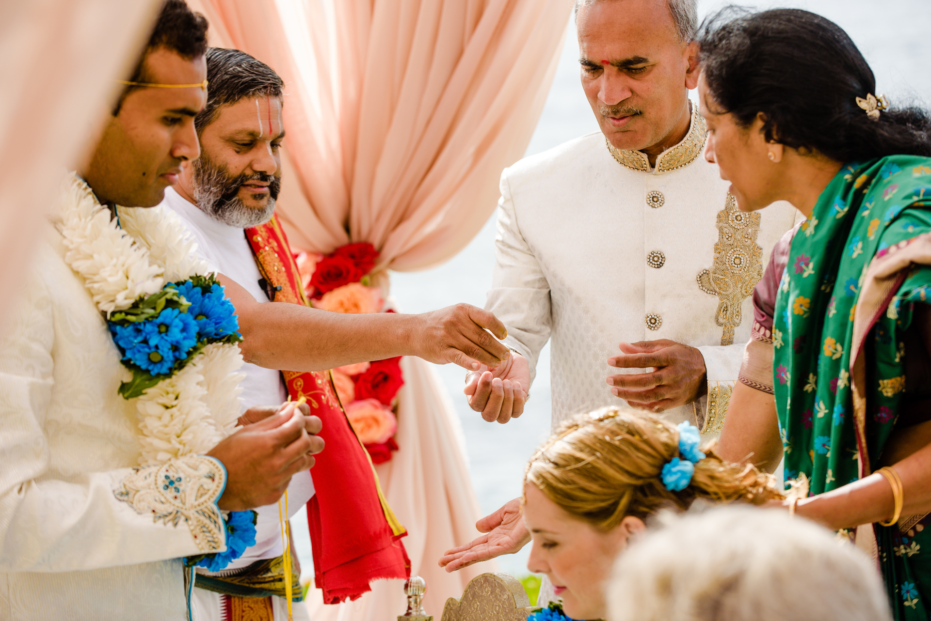 Blue and Peach Oceanview Hindu Fusion Wedding | Paul Douda Photos 35