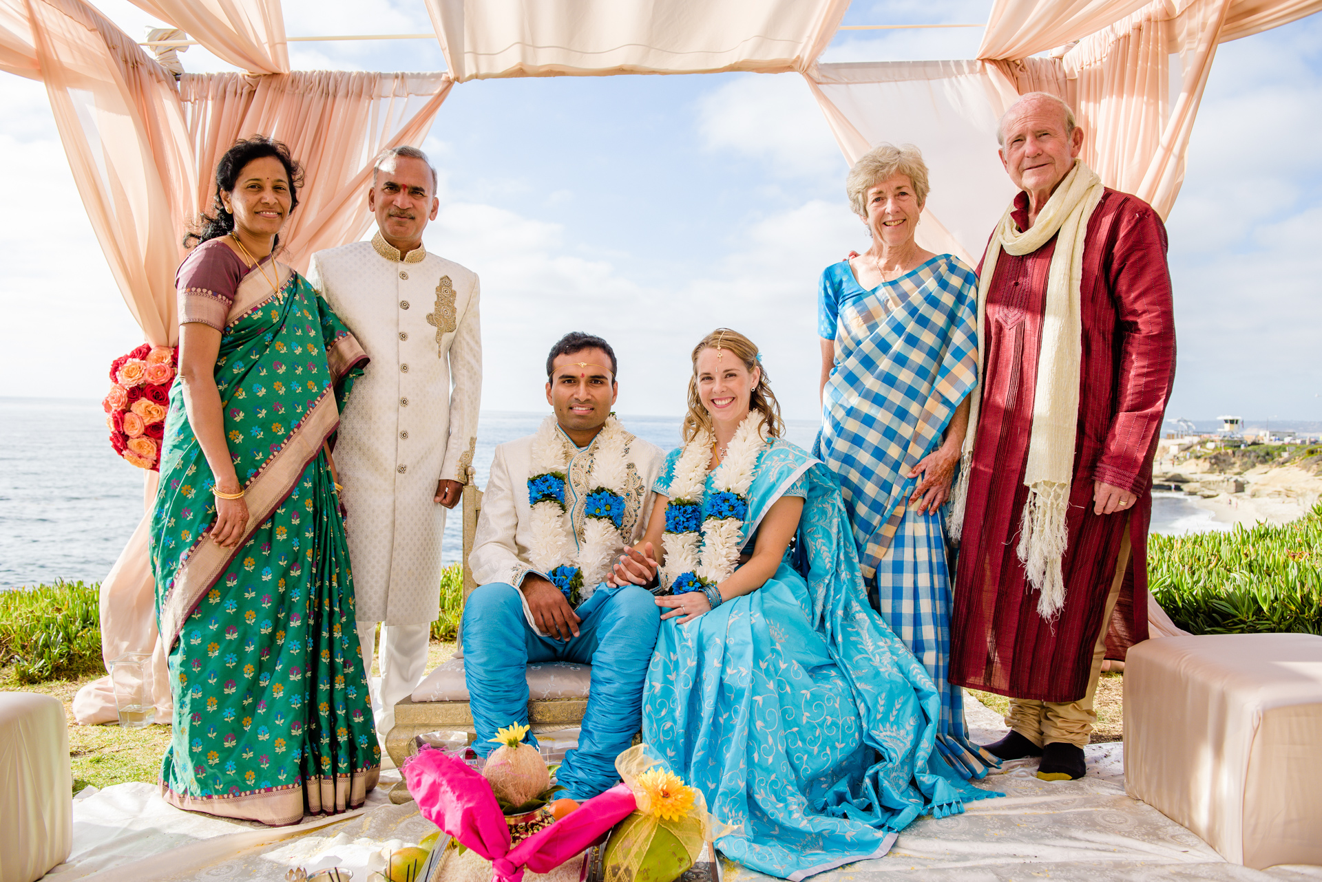 Blue and Peach Oceanview Hindu Fusion Wedding | Paul Douda Photos 42