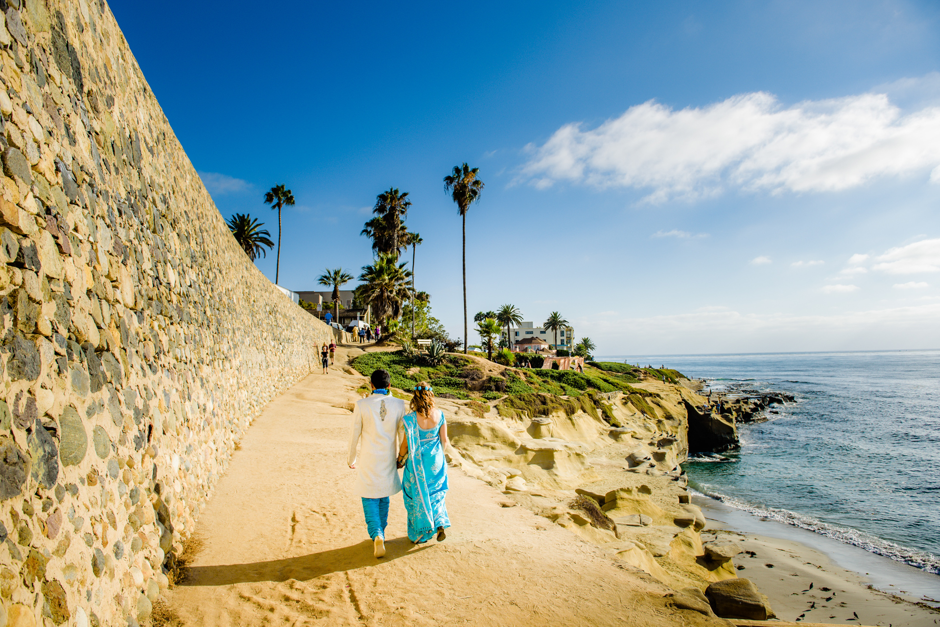 Blue and Peach Oceanview Hindu Fusion Wedding | Paul Douda Photos 50