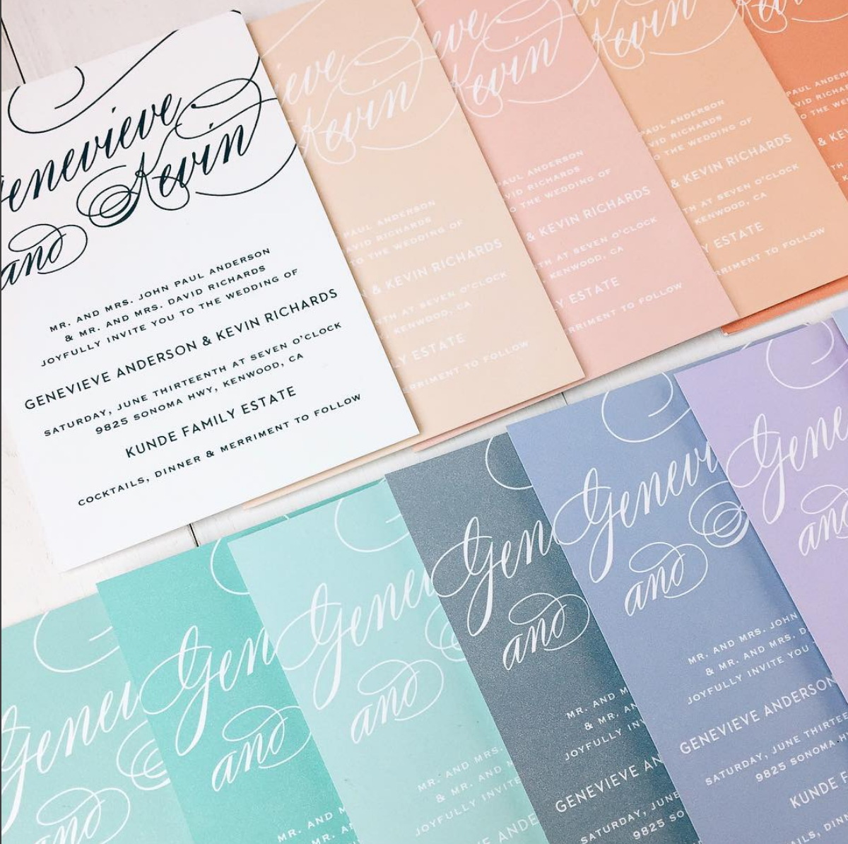 colorful wedding invitations